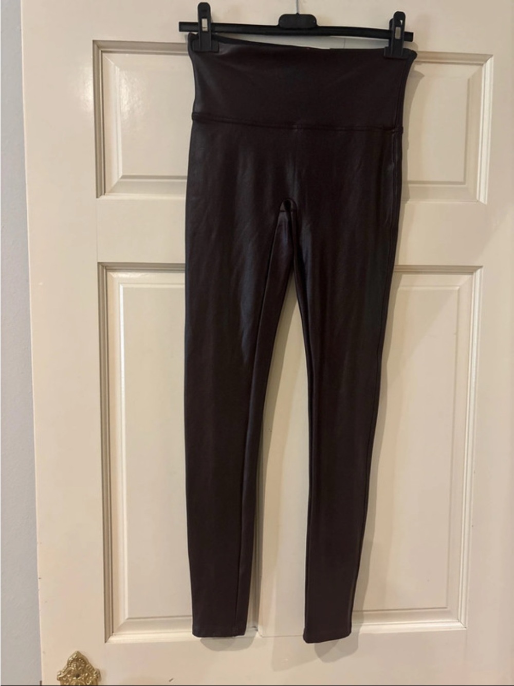SPANX Faux Leather Leggings - Burgundy
